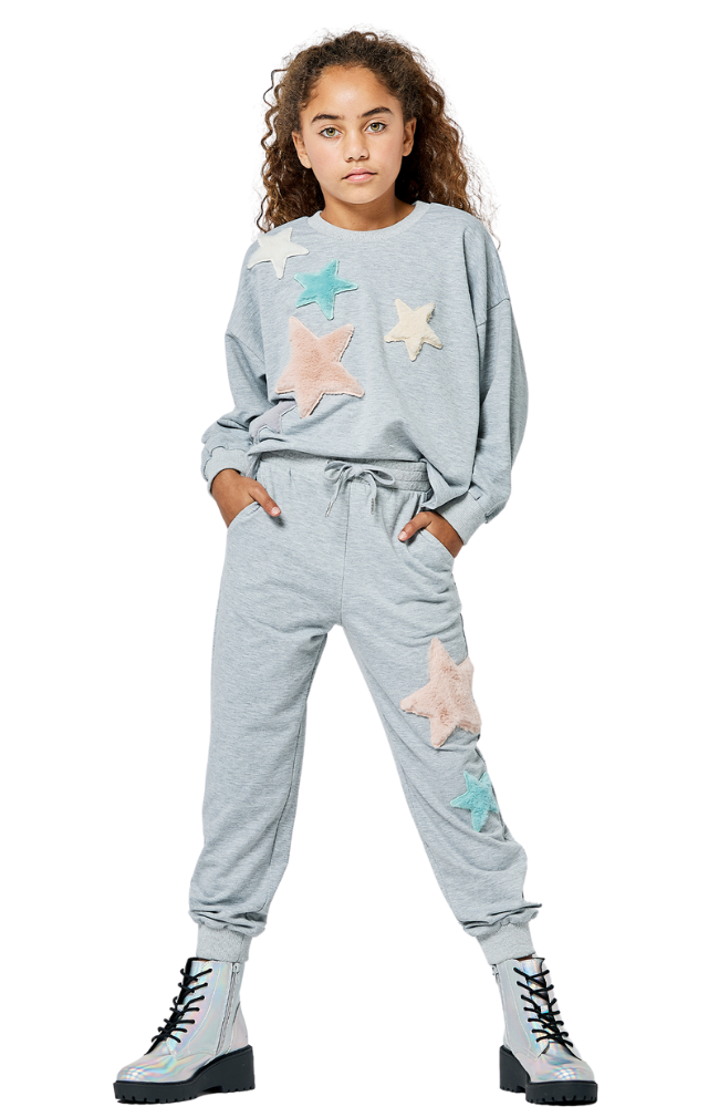 Faux Fur Star Jogger Set