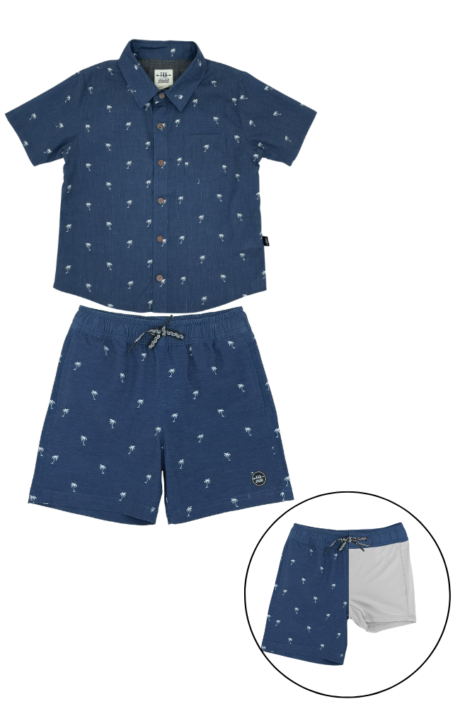 Island Palm Volley Swim Shorts & Island Palm Shirt