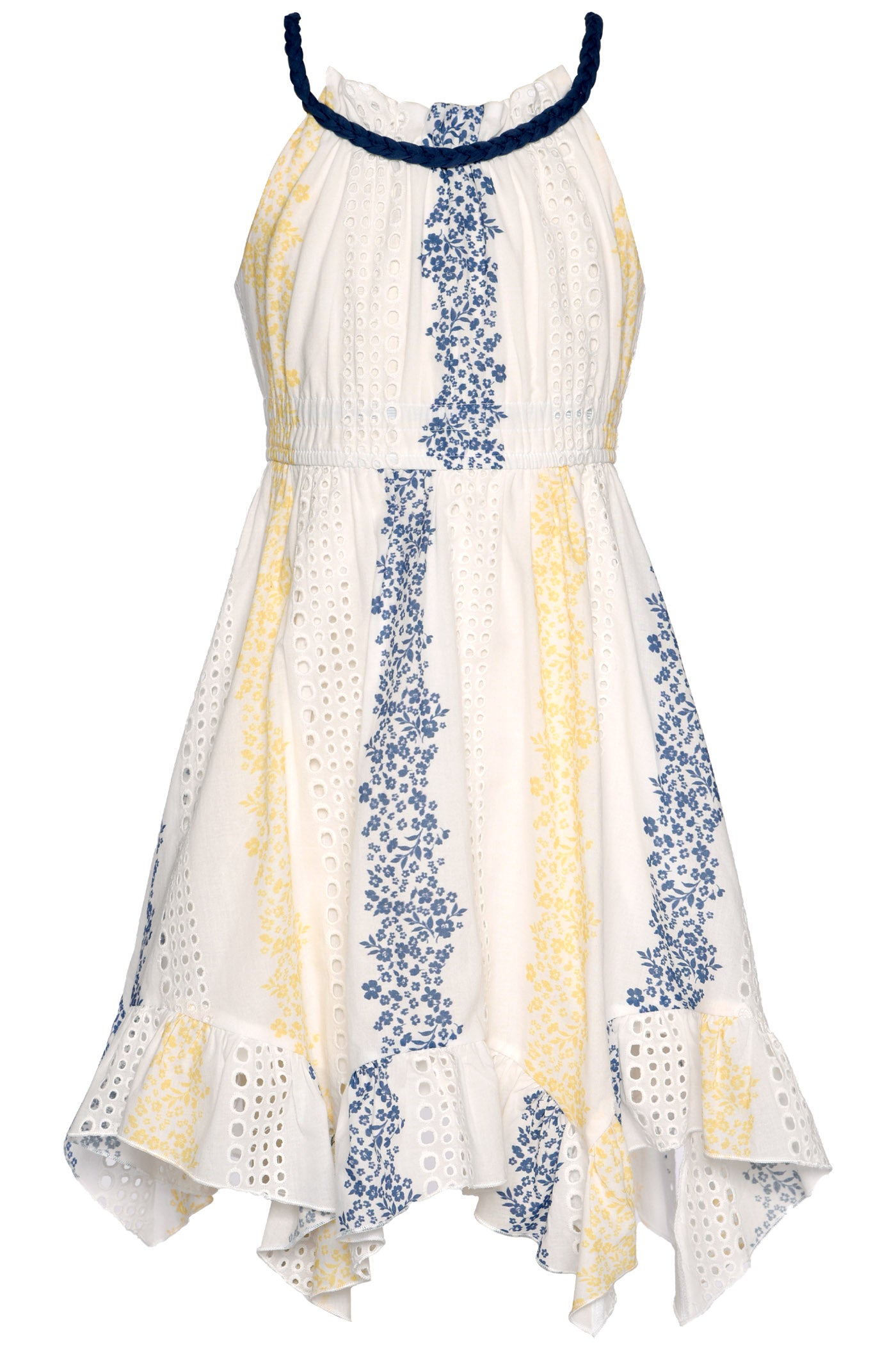 Printed Eylet Halter Dress