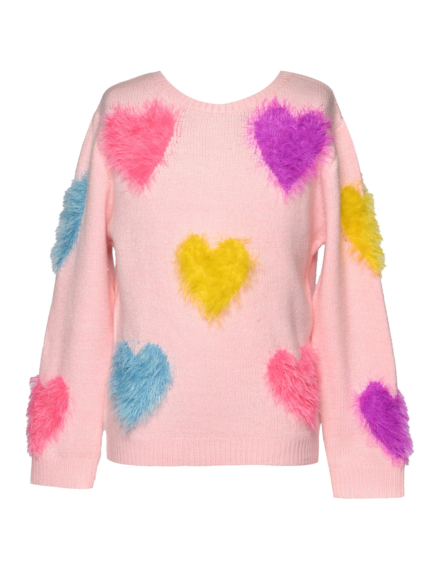 Fuzzy Heart Sweater & Metallic Leggings