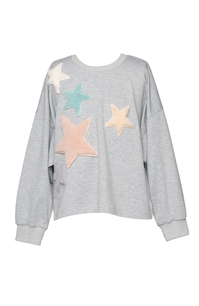 Faux Fur Star Sweatshirt