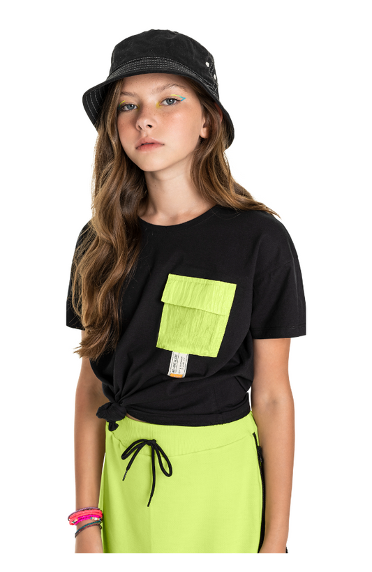 Neon Pocket Tee & Sweat Skirt